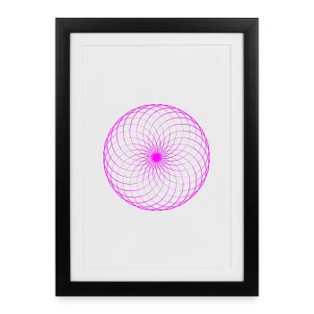 Tore en filet spirale néon - Affiche encadrée (27 × 37 cm) - noir - Devant