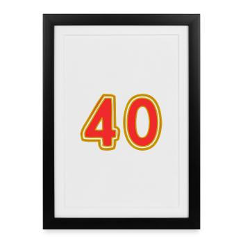 40. 40 ANS. 40e ANNIVERSAIRE. ANNIVERSAIRE 40 ANS. - Affiche encadrée (27 × 37 cm) - noir - Devant