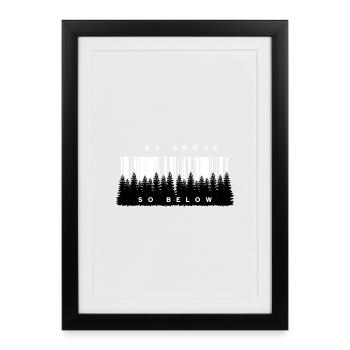 Comme ci-dessus, ainsi en dessous du code-barres forêt - Affiche encadrée (27 × 37 cm) - noir - Devant
