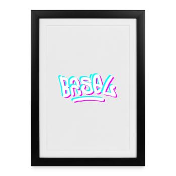 Graffiti de la journée de Bâle - Affiche encadrée (27 × 37 cm) - noir - Devant