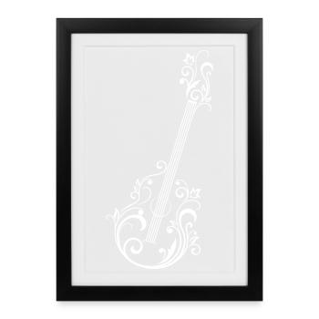 Conception artistique de la guitare - Affiche encadrée (27 × 37 cm) - noir - Devant