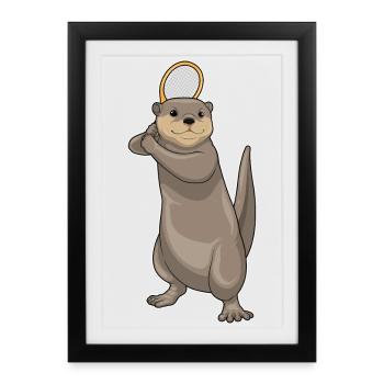 Raquette de tennis Otter Tennis - Affiche encadrée (27 × 37 cm) - noir - Devant