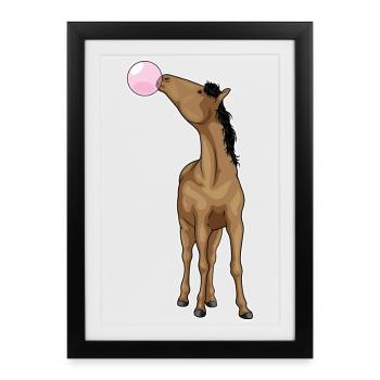 Horse chewing gum - Framed poster (27 × 37 cm) - black - Front