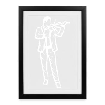 Violoniste - Affiche encadrée (27 × 37 cm) - noir - Devant