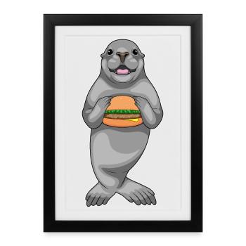 Cheeseburger du phoque - Affiche encadrée (27 × 37 cm) - noir - Devant