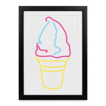 Glace molle colorée - Affiche encadrée (27 × 37 cm) - noir - Devant