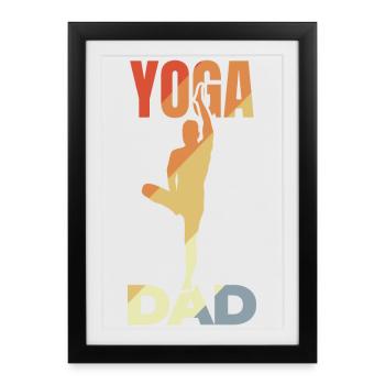 Père Yoga - Affiche encadrée (27 × 37 cm) - noir - Devant