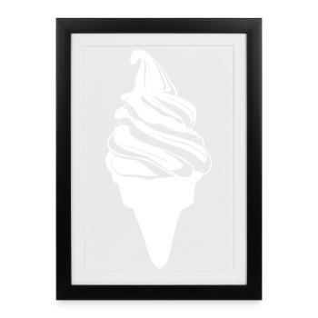 Glace molle - Affiche encadrée (27 × 37 cm) - noir - Devant
