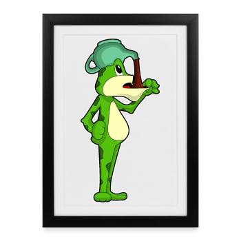 Frog Coffee Coffee Pot - Framed poster (27 × 37 cm) - black - Front