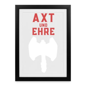 Hache et honneur - Affiche encadrée (27 × 37 cm) - noir - Devant