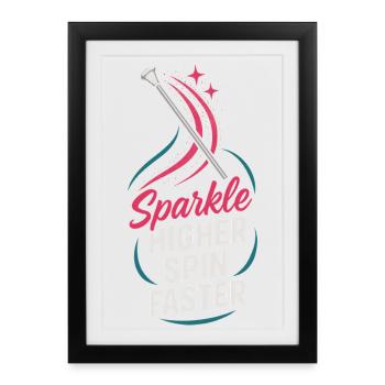 Baton Twirler Majorette Captain Squad Club - Framed poster (27 × 37 cm) - black - Front