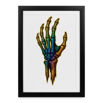 Rainbow Bone Hand HALLOWEEN 🎃 - Framed poster (27 × 37 cm) - black - Front