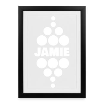 Jamie comme prénom - Affiche encadrée (27 × 37 cm) - noir - Devant