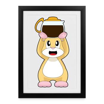 Hamster Coffee Coffee Pot - Framed poster (27 × 37 cm) - black - Front
