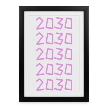 Millésime 2030 - Affiche encadrée (27 × 37 cm) - noir - Devant
