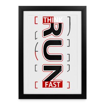 THINK FAST Running sport experience V1 - Framed poster (27 × 37 cm) - black - Front