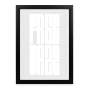 Art géométrique en grille de jazz libre - Affiche encadrée (27 × 37 cm) - noir - Devant