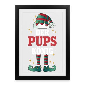 Noël Le Roi Elfe des Pets - Affiche encadrée (27 × 37 cm) - noir - Devant