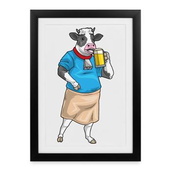 Cow Beer - Framed poster (27 × 37 cm) - black - Front