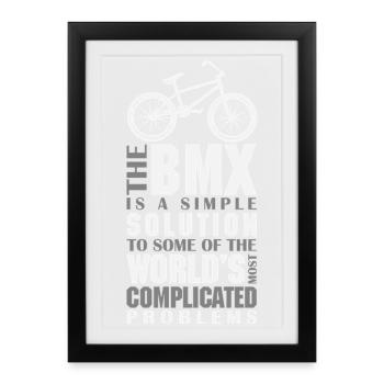 VTT VTT Vélo de Parole Descendance VTT - Affiche encadrée (27 × 37 cm) - noir - Devant