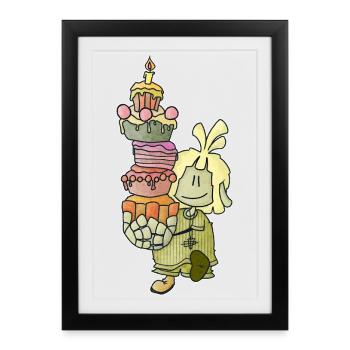 Mael - der Kuchen-Einsatz! / - Gerahmtes Poster (27 × 37 cm) - Schwarz - Vorne