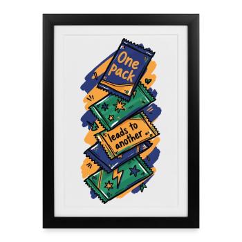 Un paquet mène à un autre collectionneur de cartes à collectionner - Affiche encadrée (27 × 37 cm) - noir - Devant
