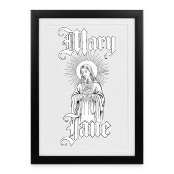 Mary-Jane-Gotik-Ikone - Gerahmtes Poster (27 × 37 cm) - Schwarz - Vorne