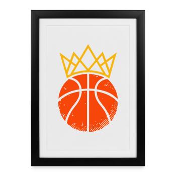 Basketball King & Queen Partner Look Design - Framed poster (27 × 37 cm) - black - Front