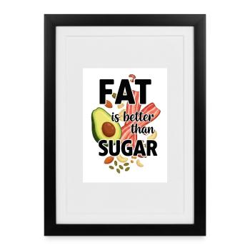 Healthy alternative with avocado and meat, keto - Framed poster (27 × 37 cm) - black - Front