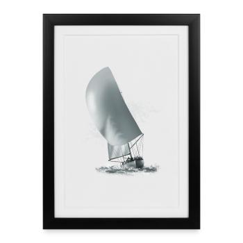 Voilier - Affiche encadrée (27 × 37 cm) - noir - Devant