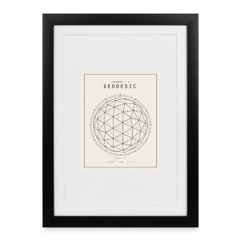 Geodesian Sphere Geometry Pattern - Framed poster (27 × 37 cm) - black - Front