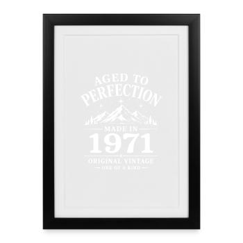 1971 Anniversary 55 Years Retro Vintage 1971 - Framed poster (27 × 37 cm) - black - Front