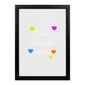 Grande Sœur 2026 Pression cardiaque - Affiche encadrée (27 × 37 cm) - noir - Devant