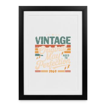 Millésime mai 1969 – Perfection pendant 57 ans - Affiche encadrée (27 × 37 cm) - noir - Devant