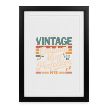 Vintage May 1975 – Perfection for 51 years - Framed poster (27 × 37 cm) - black - Front