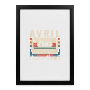 avril 1965 April 1965  - Affiche encadrée (27 × 37 cm) - noir - Devant