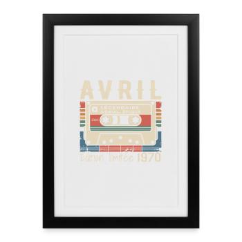 avril 1970 April 1970  - Affiche encadrée (27 × 37 cm) - noir - Devant
