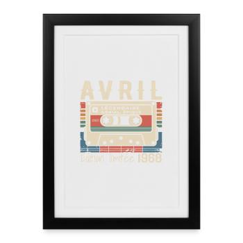 avril 1968 April 1968  - Affiche encadrée (27 × 37 cm) - noir - Devant
