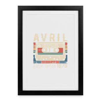 avril 1979 April 1979  - Affiche encadrée (27 × 37 cm) - noir - Devant