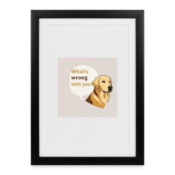 Golden Retriever - Qu’est-ce qui ne va pas chez vous - Affiche encadrée (27 × 37 cm) - noir - Devant