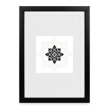 Intricate Black and White Mandala Pattern - Framed poster (27 × 37 cm) - black - Front