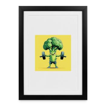 Healthy broccoli powerhouse - Framed poster (27 × 37 cm) - black - Front