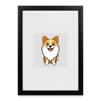 Dog Cartoon - Framed poster (27 × 37 cm) - black - Front