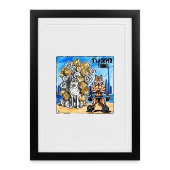 Pouvoir crypto : Animal, Chien et Loup - Affiche encadrée (27 × 37 cm) - noir - Devant