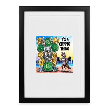 Le Crypto Wolf et le Fox Power - Affiche encadrée (27 × 37 cm) - noir - Devant