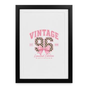 Leopard 96 Rose Limited - Affiche encadrée (27 × 37 cm) - noir - Devant