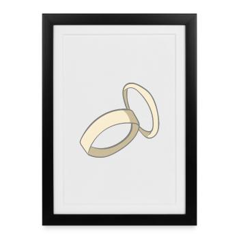 wedding - Framed poster (27 × 37 cm) - black - Front