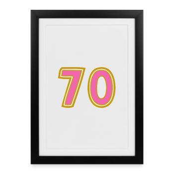70. 70 YEARS. 70TH ANNIVERSARY. 70TH ANNIVERSARY. - Framed poster (27 × 37 cm) - black - Front