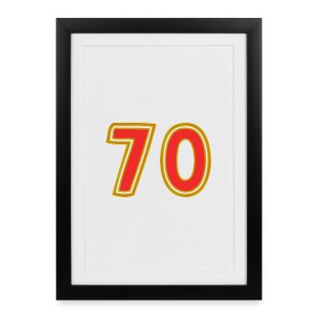 70. 70 ANS. 70e ANNIVERSAIRE. ANNIVERSAIRE 70 ANS. - Affiche encadrée (27 × 37 cm) - noir - Devant