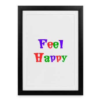 HAPPY. FREE. FREEDOM. WELFARE. ZEN. MEDITATION. - Framed poster (27 × 37 cm) - black - Front